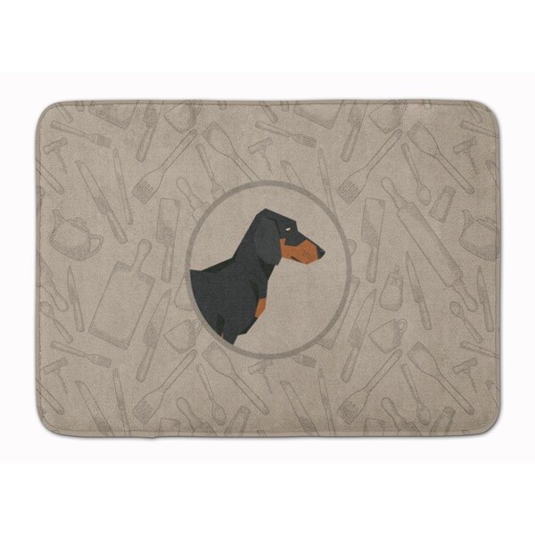 Jensendistributionservices Dachshund in the Kitchen Machine Washable Memory Foam Mat MI2553016 - main